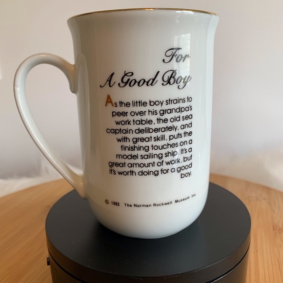 Vintage Norman Rockwell White and Brown Dining Mug - Picture 2 of 6